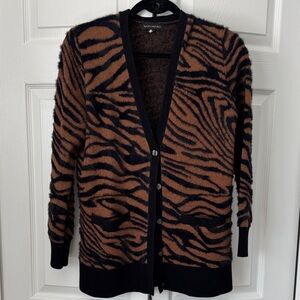Banana Republic Brown and Black Zebra Print Cardigan
